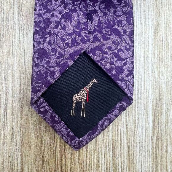 Ted Baker Purple Patterned Tie Men Wedding Formal - Picture 2 of 4